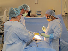 Mr Arun Dhir (General and Bariatric Surgeon) and team, undertaking their first case in the new theatres